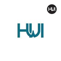 Letter HWI Monogram Logo Design vector