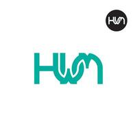 letra hwm monograma logo diseño vector