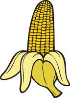 Banana Corn Color Design. Vector Illustration.