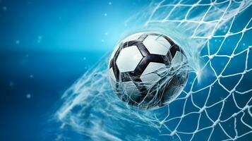 Soccer Ball in Goal Net photo