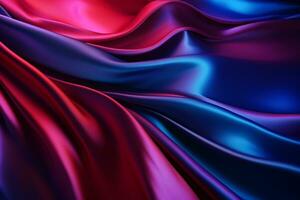 abstract background of red and blue satin fabric with some folds photo