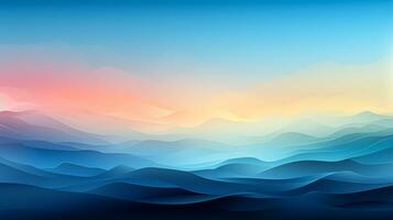 Abstract blue background with waves and space for text photo
