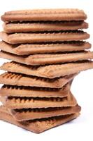 a pile of biscuits on a white background photo