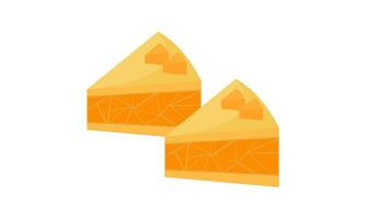 illustration of a slice of cheese cake vector