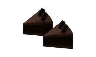 illustration of a piece of chocolate cake2 vector
