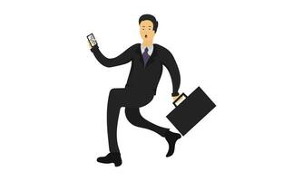 illustration of a man late for work2 vector
