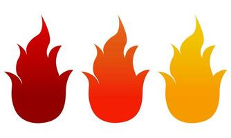 collection of simple illustrations of three types of fire designs2 vector