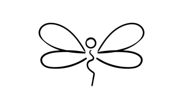 dragonfly line art with simple and modern design vector