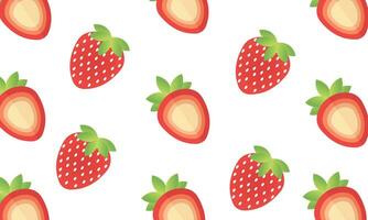 strawberry fruit pattern on white background2 vector