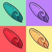 collection of surfboard illustrations vector