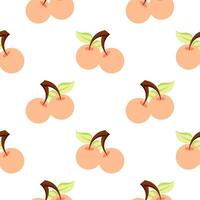 cherry fruit seamless pattern vector