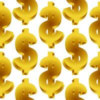 gold color dollar symbol seamless pattern2 vector