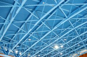 a blue ceiling with many lights photo
