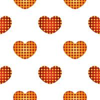heart seamless pattern in elegant red and gold gradient vector