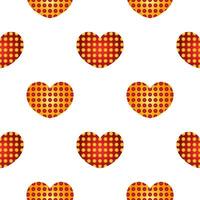 heart seamless pattern in elegant red and gold gradient vector