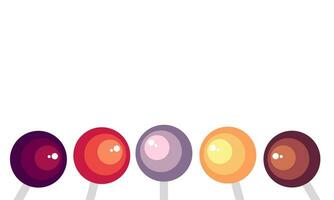 collection of colorful lollipops vector