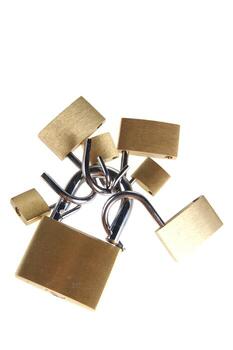 a lock with several locks and keys photo