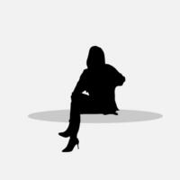 mujer sentado vector png