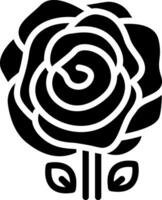 solid icon for rose vector