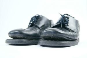 roto antiguo negro Zapatos foto