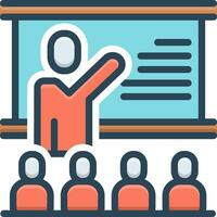 color icon for lectures vector