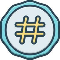 color icon for hash vector