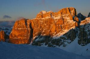 view of the Dolomites mountain range photo