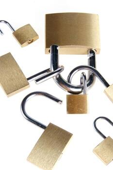 a lock with several locks and keys photo