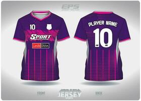 EPS jersey sports shirt vector.art in purple light pink spotted pattern design, illustration, textile background for V-neck sports t-shirt, football jersey shirt vector