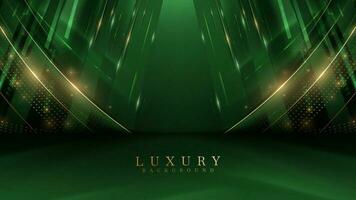 Luxury background with golden line decoration and light rays effect elements. vector