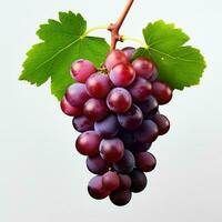 fresh grape cluster with leaves, AI Generative photo