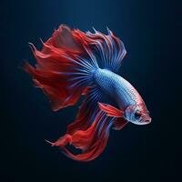 Betta fish, Colorful fighting Siamese fish with beautiful tail. AI Generative photo