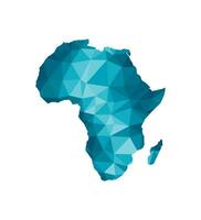 vector aislado ilustración icono con simplificado azul silueta de África mapa. poligonal geométrico estilo, triangular formas blanco antecedentes