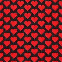 simple abstract red color heart pattern on black color background vector
