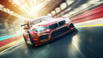 Transportation drive race automobile speed motion blur vehicle car automotive auto fast luxury modern photo