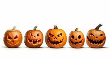 halloween scary pumpkin isolated on white background photo