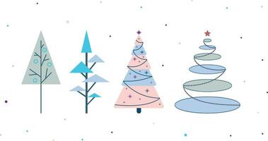 christmas trees with simple shapes vector