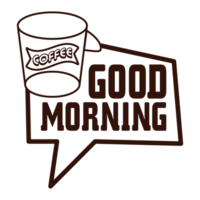 Good Morning Desing With Tea Cup png