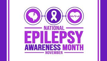 November is National Epilepsy Awareness Month background template. Holiday concept. background, banner, placard, card, and poster design template with text inscription and standard color. vector. vector