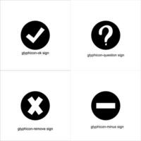 glyphicon ok sign, question icon design vector