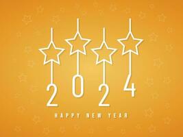 Happy New Year 2024 text typography design vector