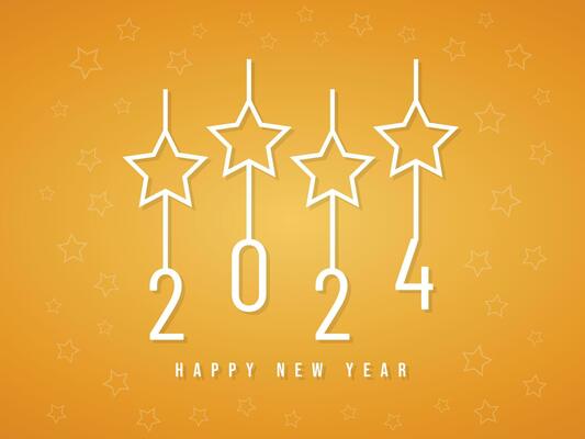Happy New Year 2024 text typography design