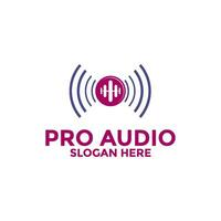 Sound Audio Logo Design template vector