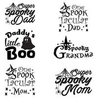 Halloween family t-shirt bundle. Halloween typography t-shirt design template. vector