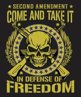 Second amendment come and take it in defense of freedom vector