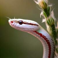 Capturing the Mysterious Aura of the Albino Cobra in Focus ,AI Generated photo