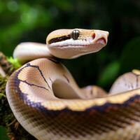 The Ball Python's graceful posture reflects its serene nature ,AI Generated photo