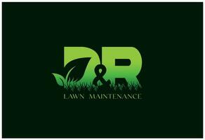 DR lawncare business logo free vector