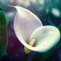 The calla lily stands tall with its sleek and graceful form ,AI Generated photo