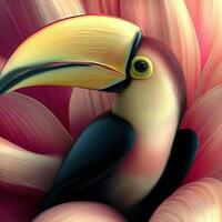 The Toco Toucan's beak is perfectly designed for savoring juicy tropical fruits ,AI Generated photo